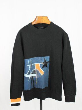 GIVENCHY Black Basketball Star Cotton Fleece Relaxed Sweatshirt, Size XS